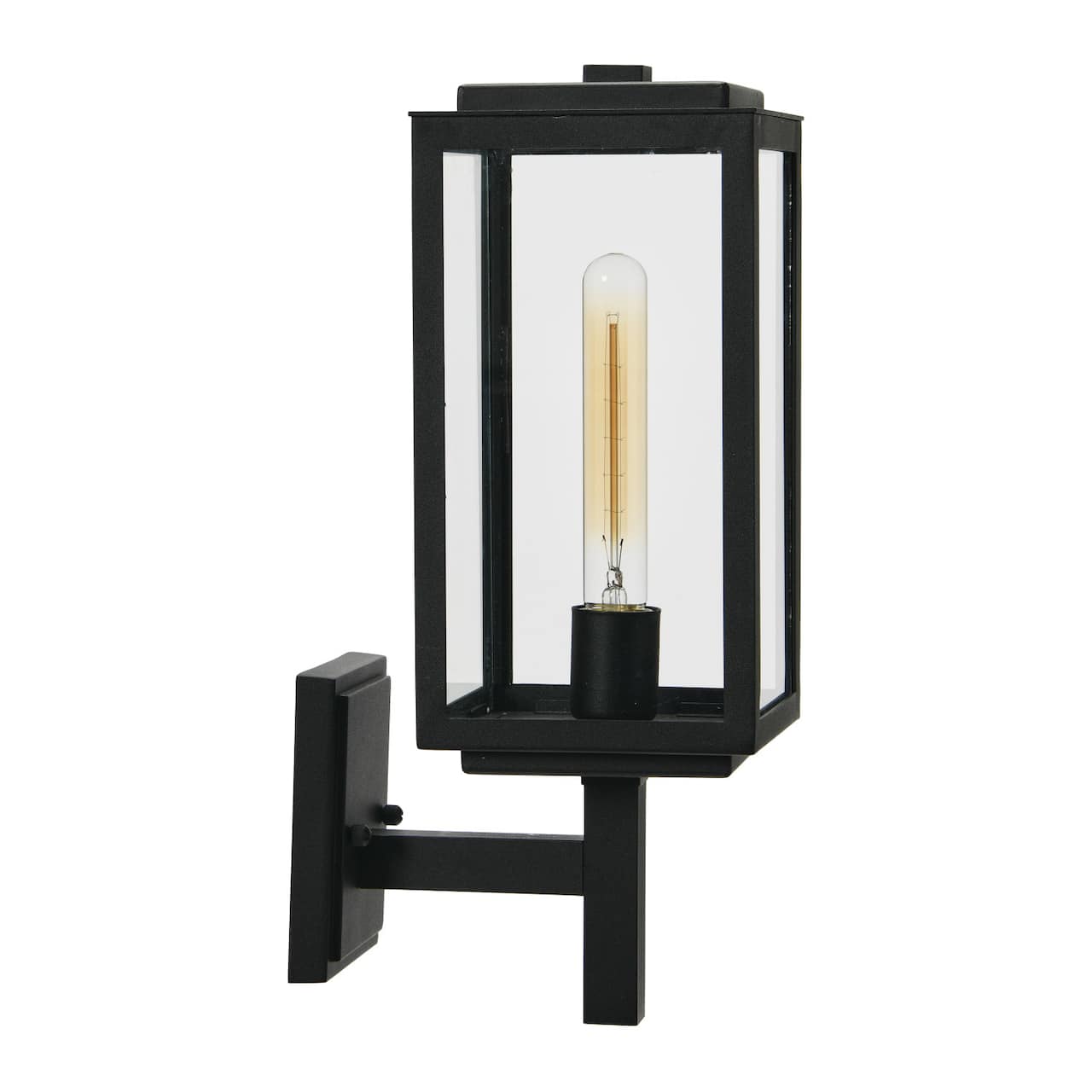 Hello Honey® Robert Stevenson Lighting Addison 17" Textured Black Metal & Glass Outdoor Light